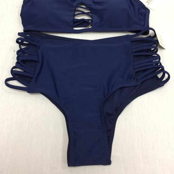 π¦π¦π¦ NWT TINIBIKINI WOMENS HI NECK HI WAIST CAGED BIKINI SIZE XS π¦π¦π¦ - Picture 2 of 7